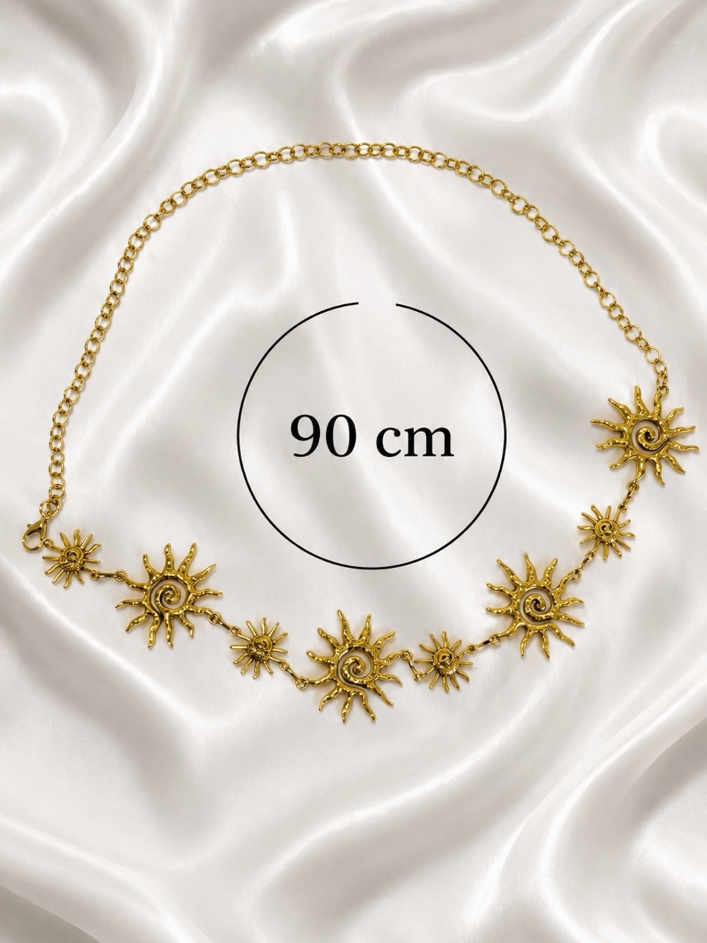 Gold Celestial Sun Body Chain Necklace - Picture 10 of 10